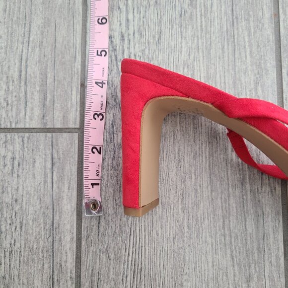 The Drop Avery Women's Red Suede Strappy Square-Toe Heeled Sandals Size 10 - Picture 12 of 12